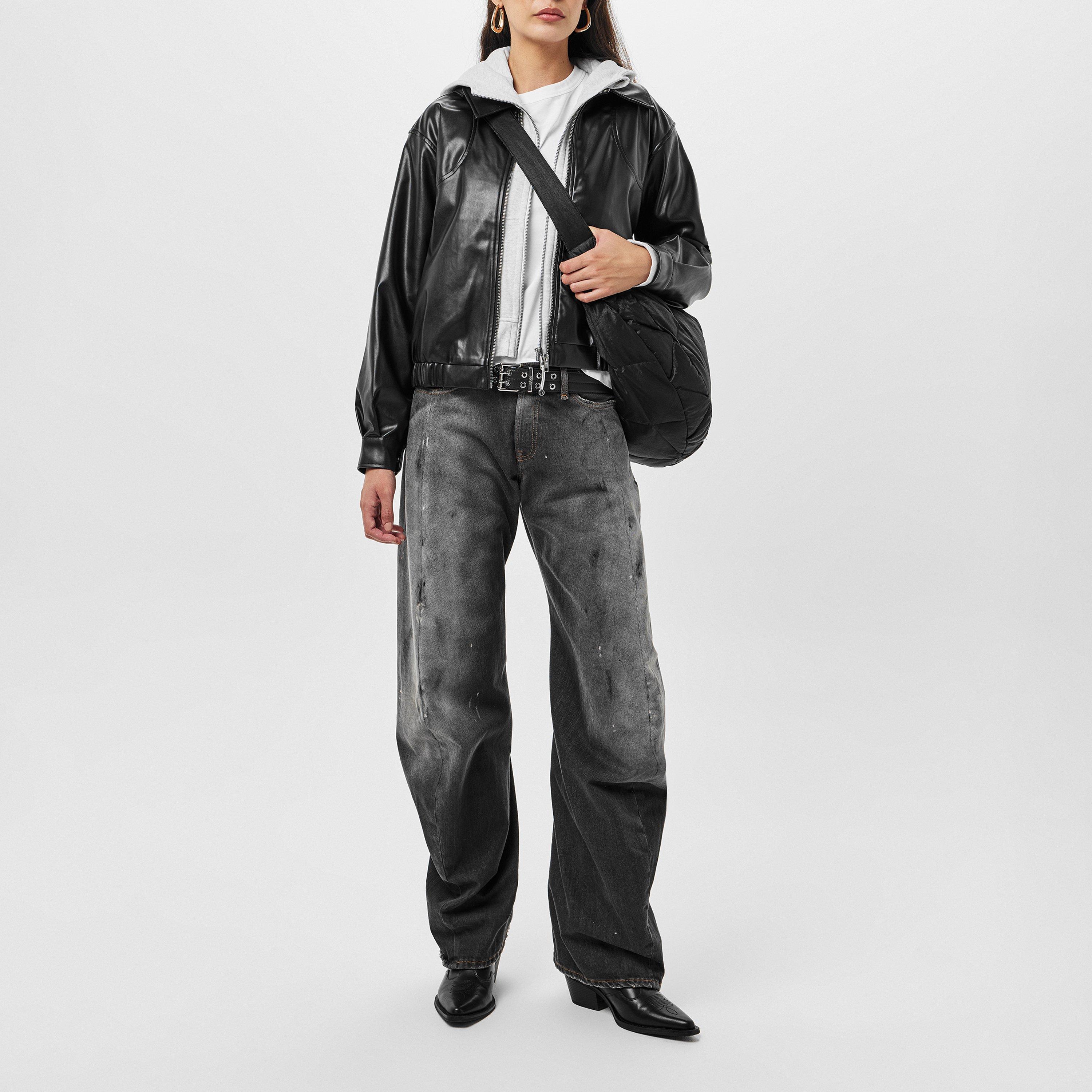 Missy Empire ME Faux Leather Bomber Jacket Womens