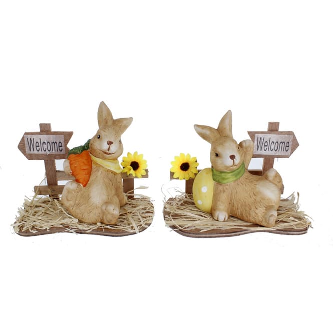 Oster-Standdeko - Welcome - ca. 17 x 8,5 x 14 cm - 1 Stück