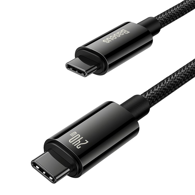 (2m) 240W USB C auf USB C Nylon Ladekabel PD Datenkabel - Schwarz