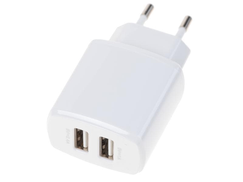 Alpha Elettronica Steckernetzteil KD503/2B 17 W, 5 V USB Netzteil mit 2x USB-A Ports
