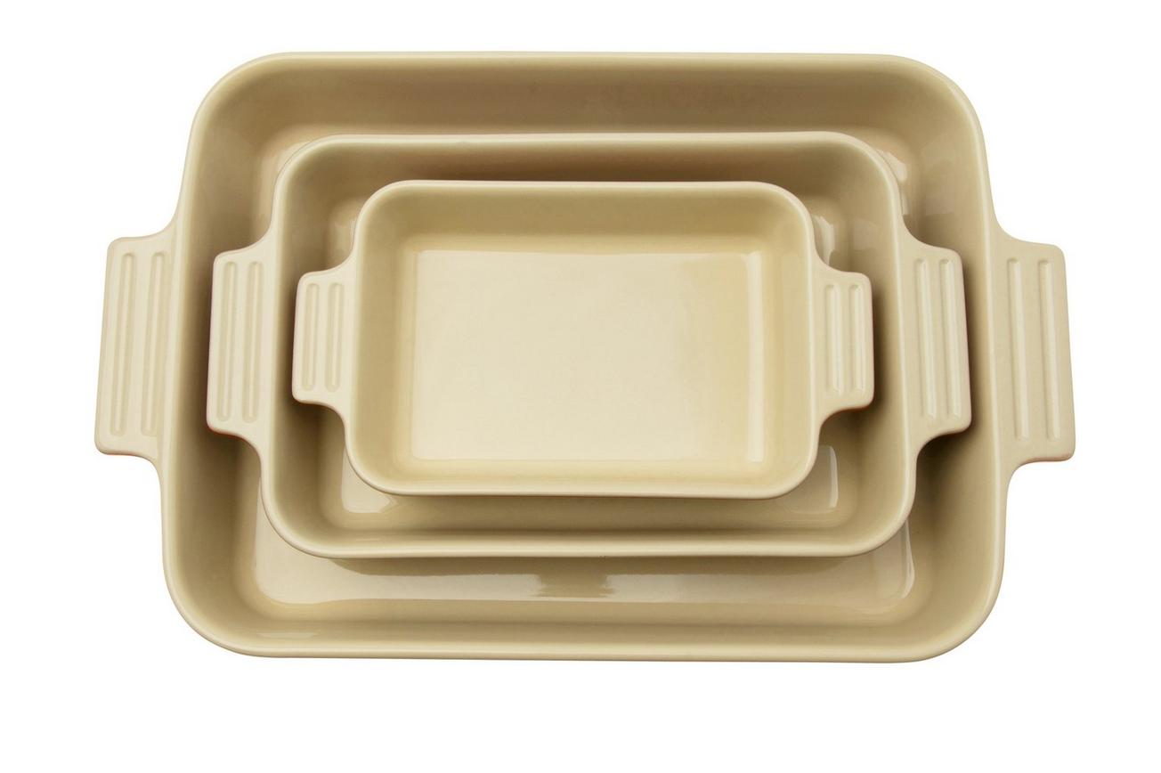 Le Creuset ovenschalen 79161000600080 set van 3, rechthoekig, rood