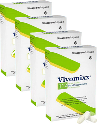 Pack de 4 Vivomixx 112 Milliards Probiotique Digestion 10 Capsules