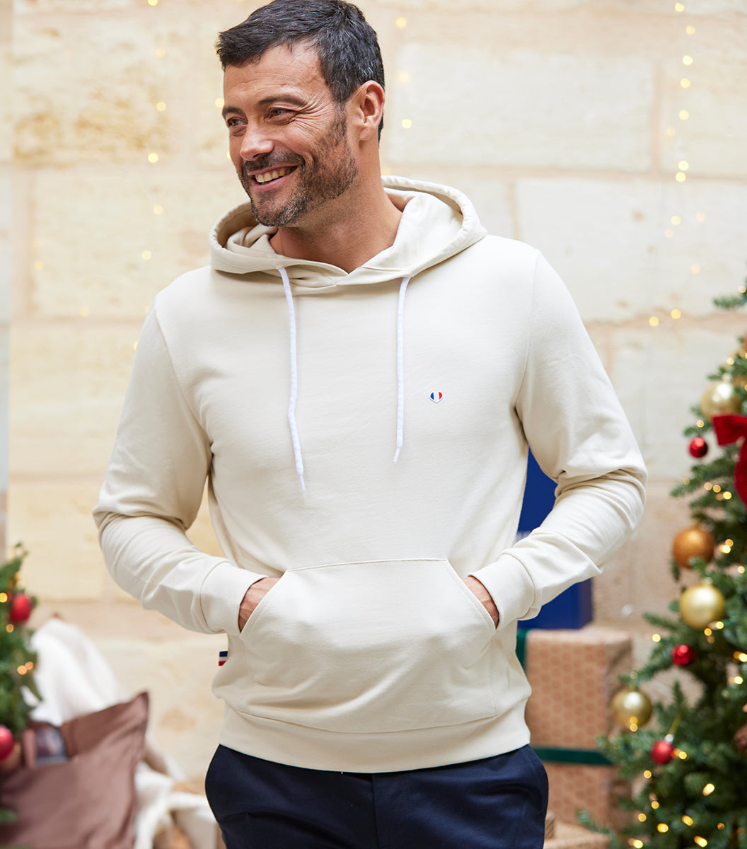 Sweat à capuche Homme Sable - Iconique