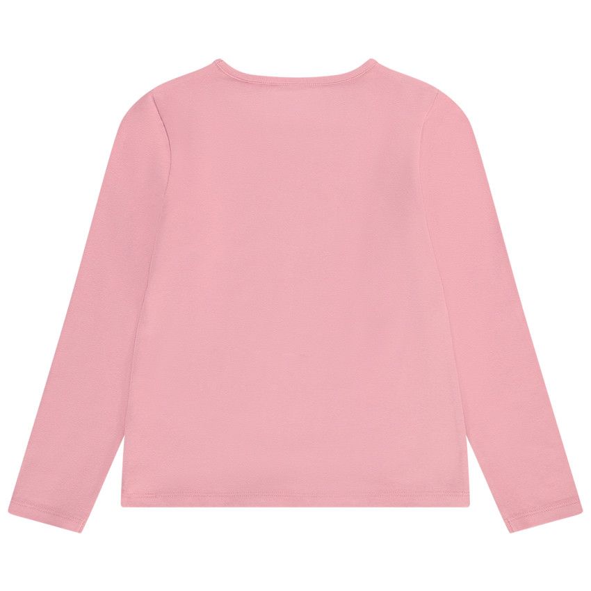 T-shirt manches longues glitter print fantaisie pour fille - Multicolore