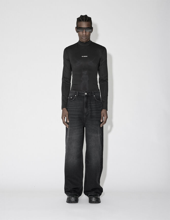Han kjøbenhavn Logo Stretch Jersey Turtleneck Long Sleeve Sort