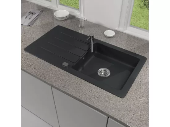 Evier VILLEROY ET BOCH Architectura 60 Pure Black avec vidage automatique