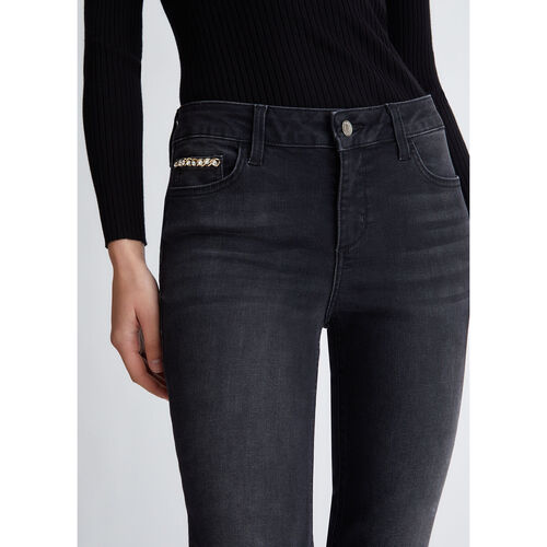 Liu Jo - Pantalón pitillo Bottom Up Negro