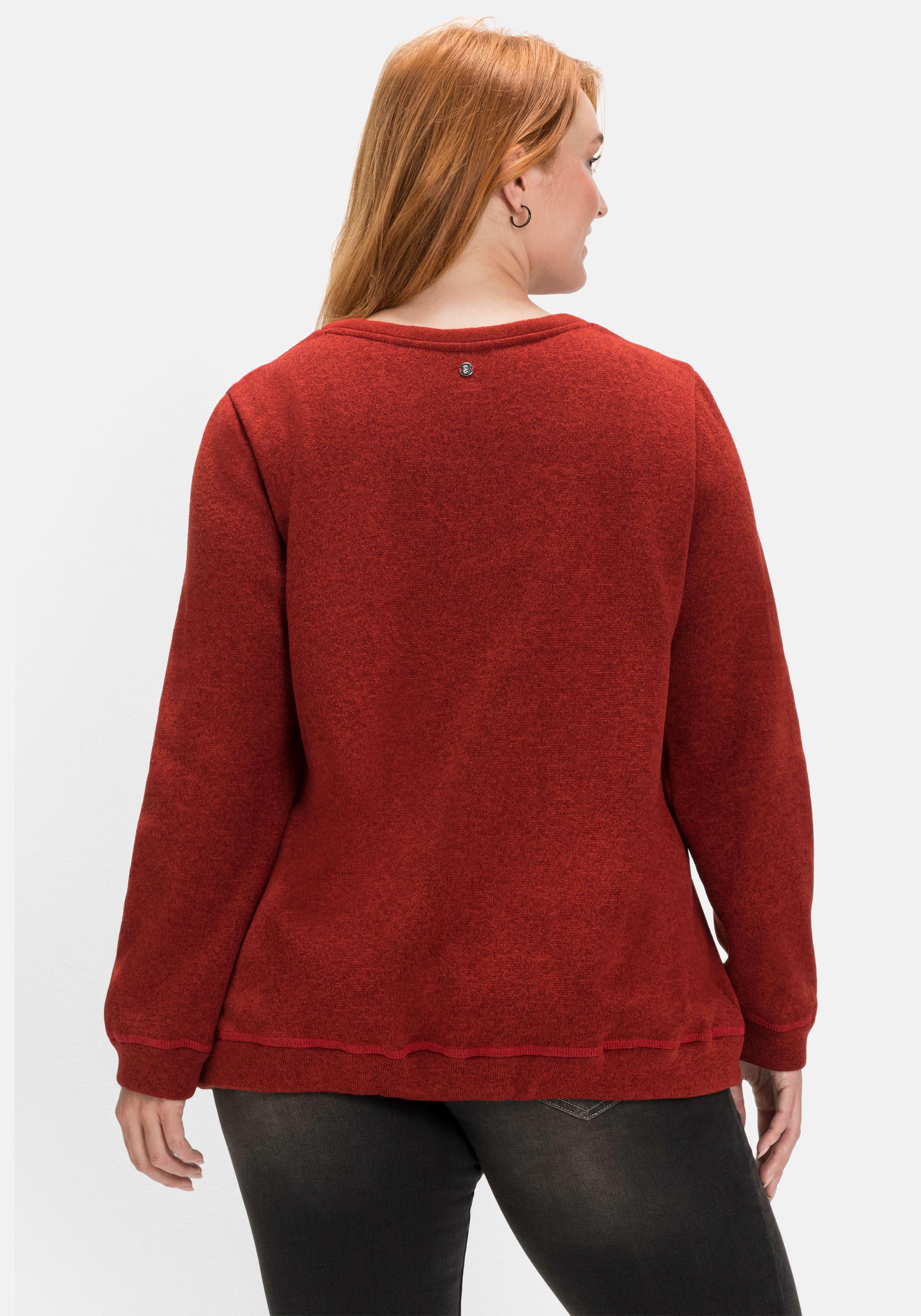 Sweatshirt aus Strickfleece, mit Saum-Tunnelzug