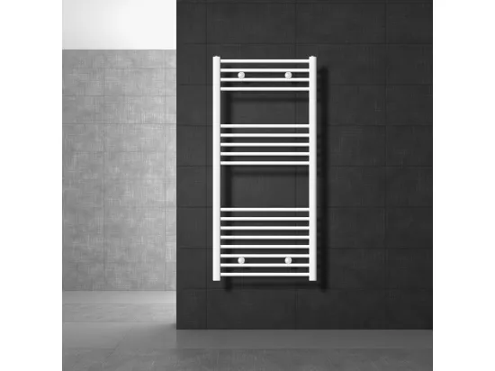 Radiateur Design Sahara, 600 x 1200 mm, Blanc, Connexion Latéral, Forme Courbé