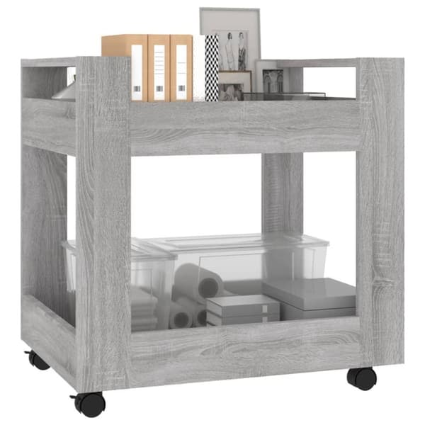vidaXL Tralle til skrivebord grå eik 60x45x60 cm konstruert tre