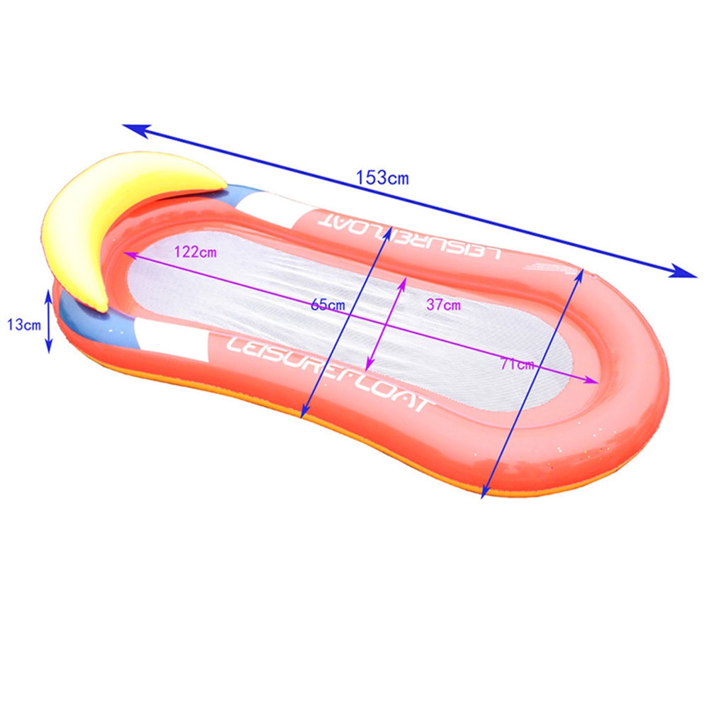 (153cm) Grosse Aufblasbare Wasser Luftmatratze Wasserhängematte Liegesofa mit Netz   Luftpumpe - Rot