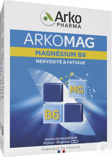 Arkopharma Arkomag Magnésium Vitamine B6 Nervosité & Fatigue 60 gélules