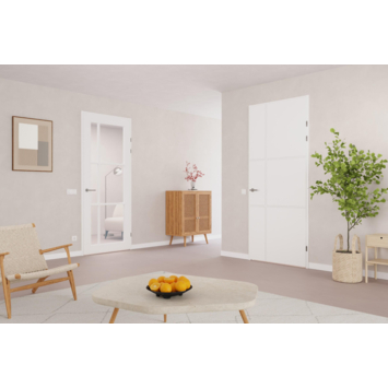 Arne & Bodil binnendeur ABD504 blank glas - wit afgelakt - glaslat wit