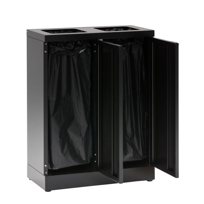 Buitenafvalbak 2x65 liter Bica 867 Afvalscheidingsunit Zwart Model VB195336 (8713631195336)