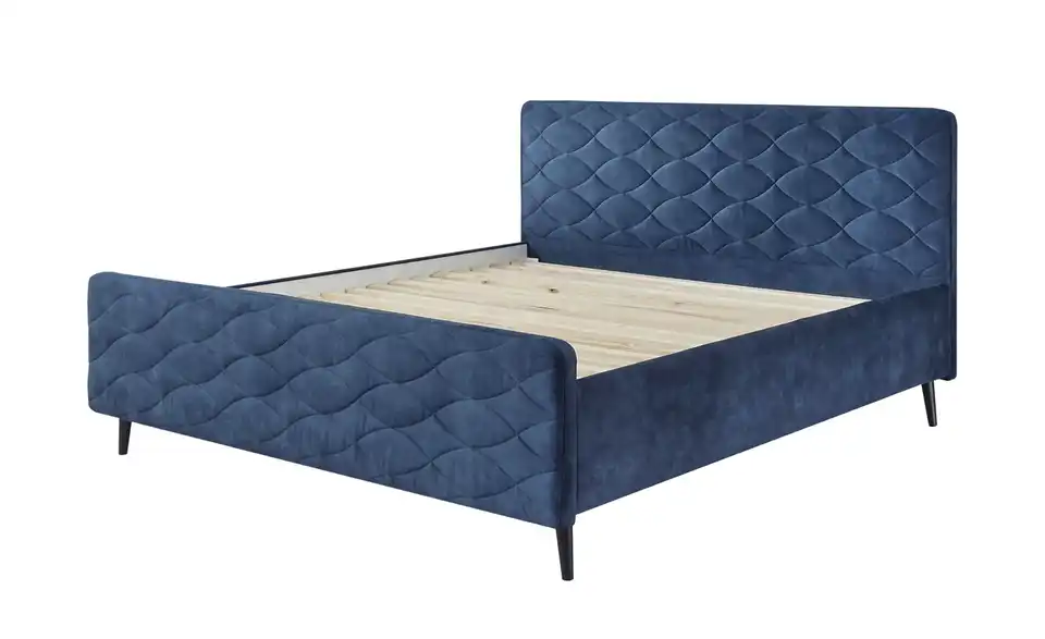 Polsterbettgestell Mario A Blau 180 cm