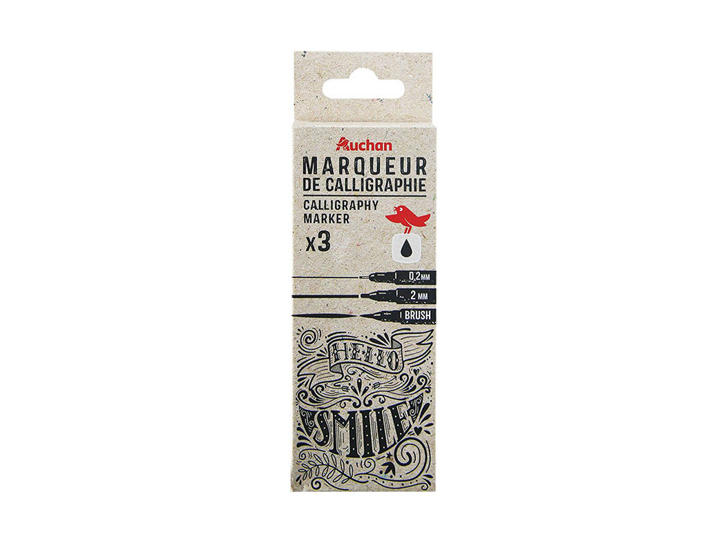 MARCADOR CALIGRAFIA AUCHAN 3 UNIDADES