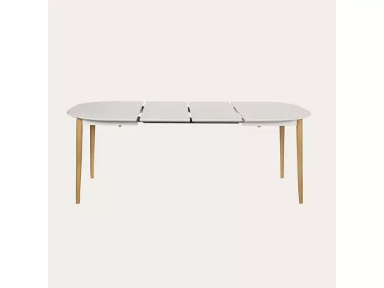Table à manger extensible effet bois blanc 120x78