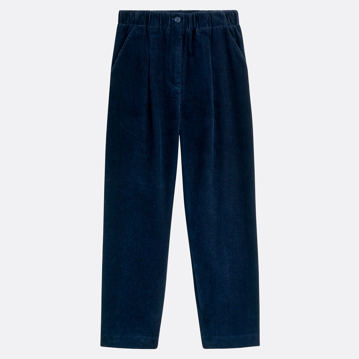 COLEÇÃO LA REDOUTE<br>Calças de veludo cotelê cor cenoura de cintura alta