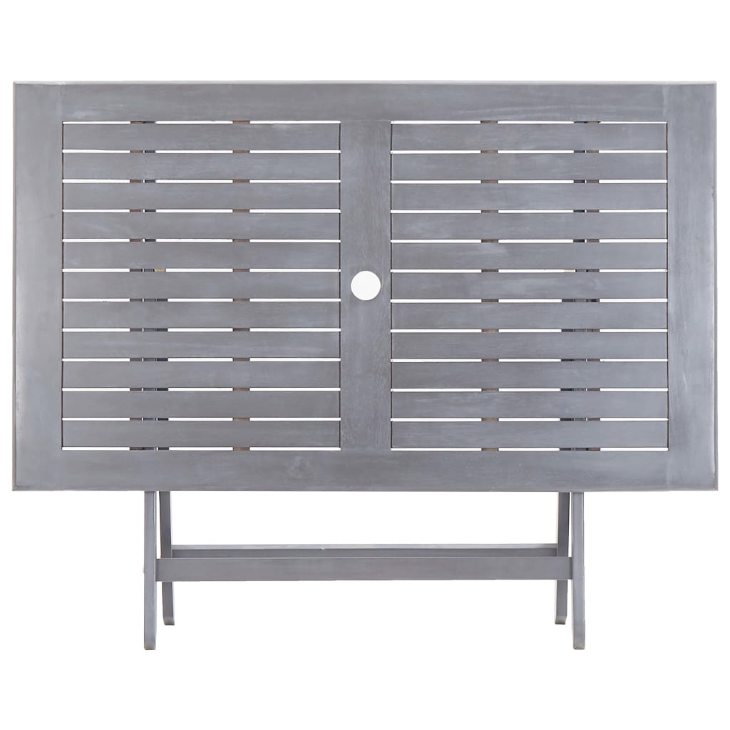 Mobilier à dîner de jardin 5 pièces bois d'acacia massif gris