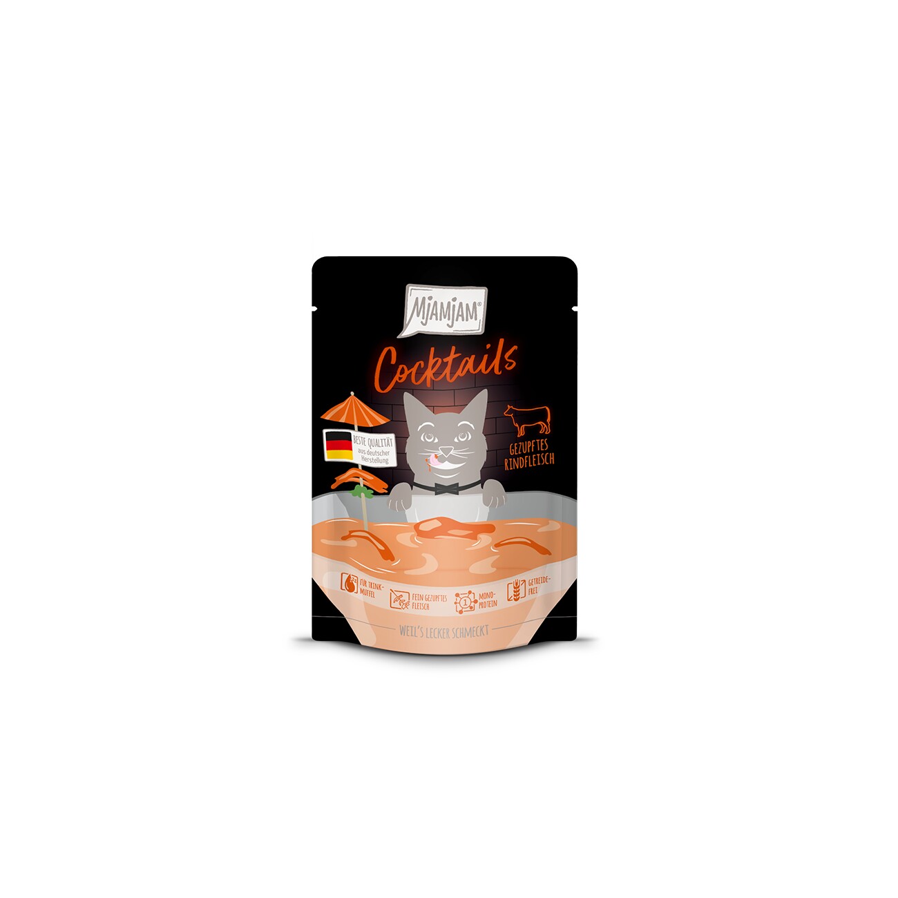 MjAMjAM Cocktails, Ergänzungsfutter Katze, Adult, Rind 20x40 g