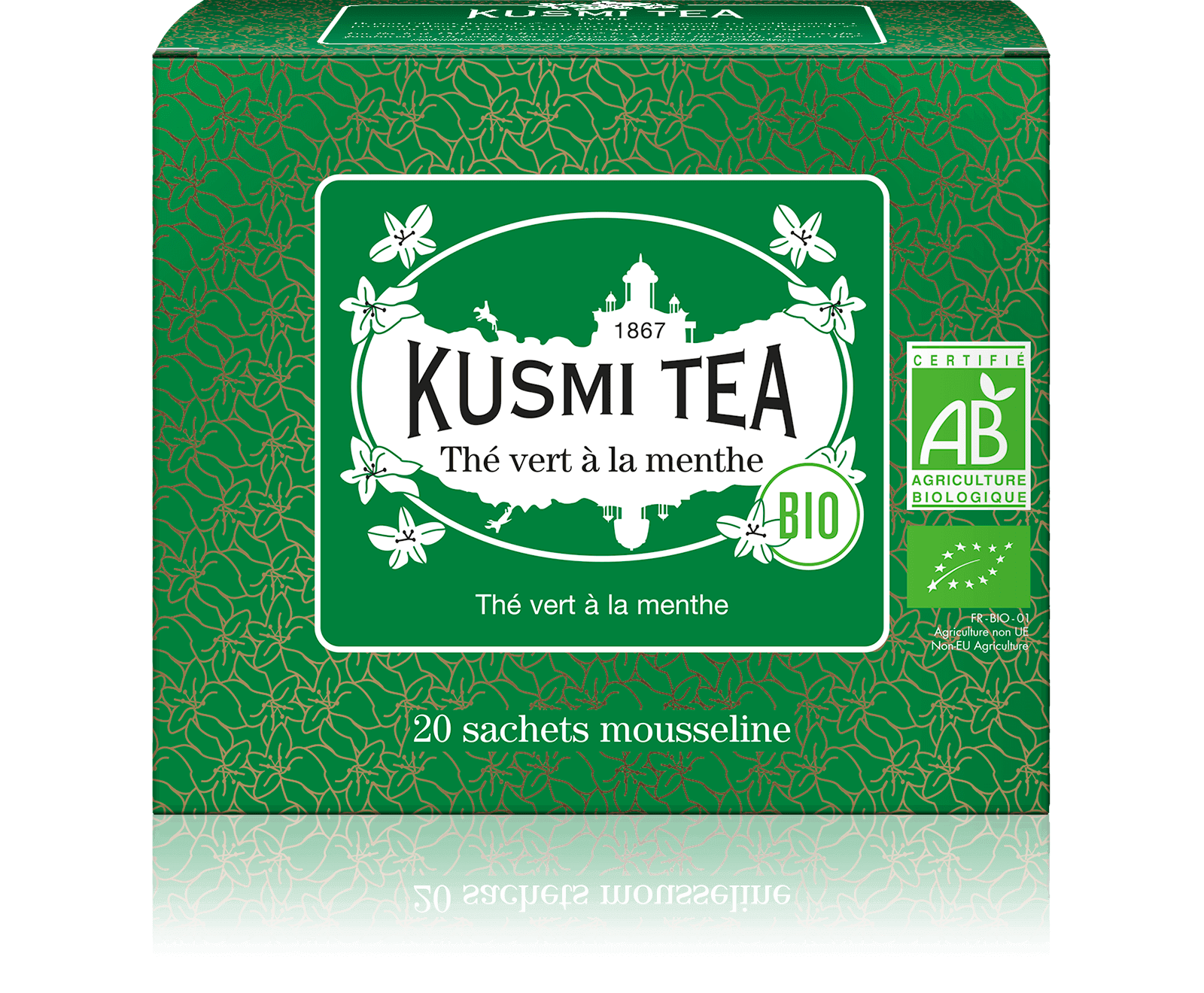 Thé vert à la menthe-Thé vert bio à la menthe 20 sachets