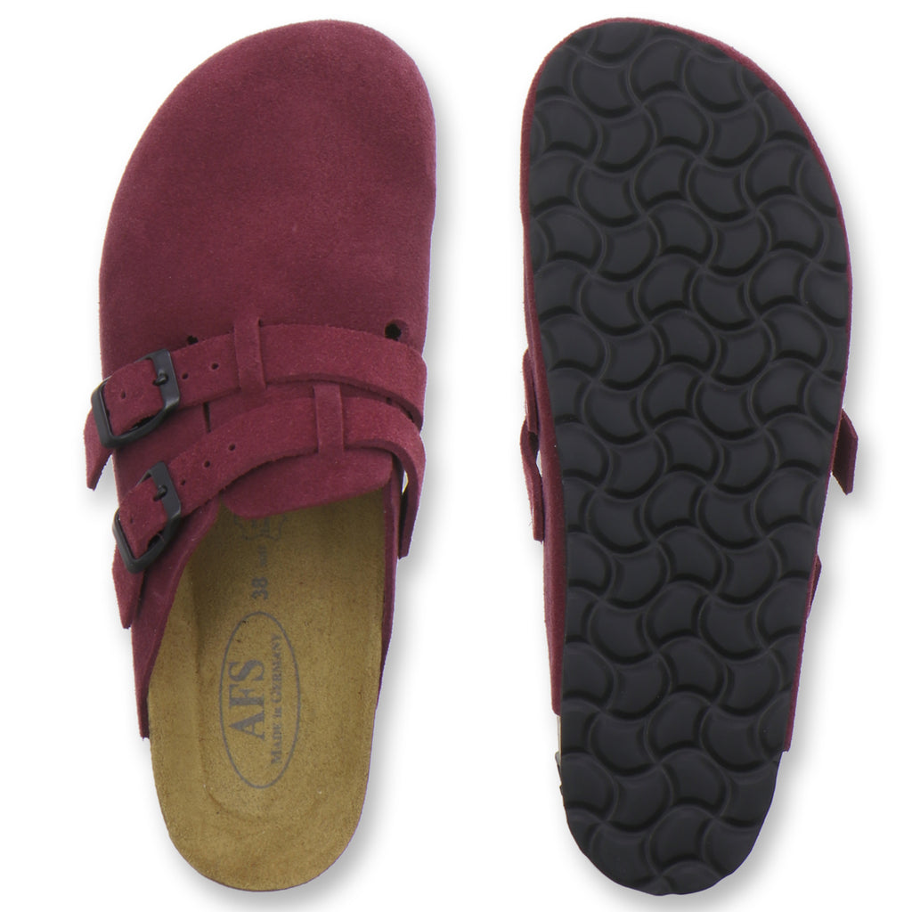 modischer Clogs Damen Leder beere Velour