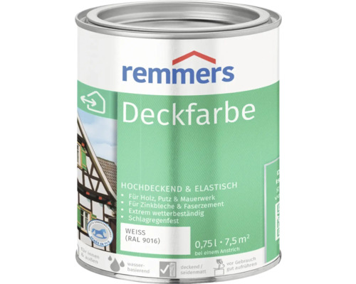 Remmers dekkende houtverf RAL 9016 wit 750 ml