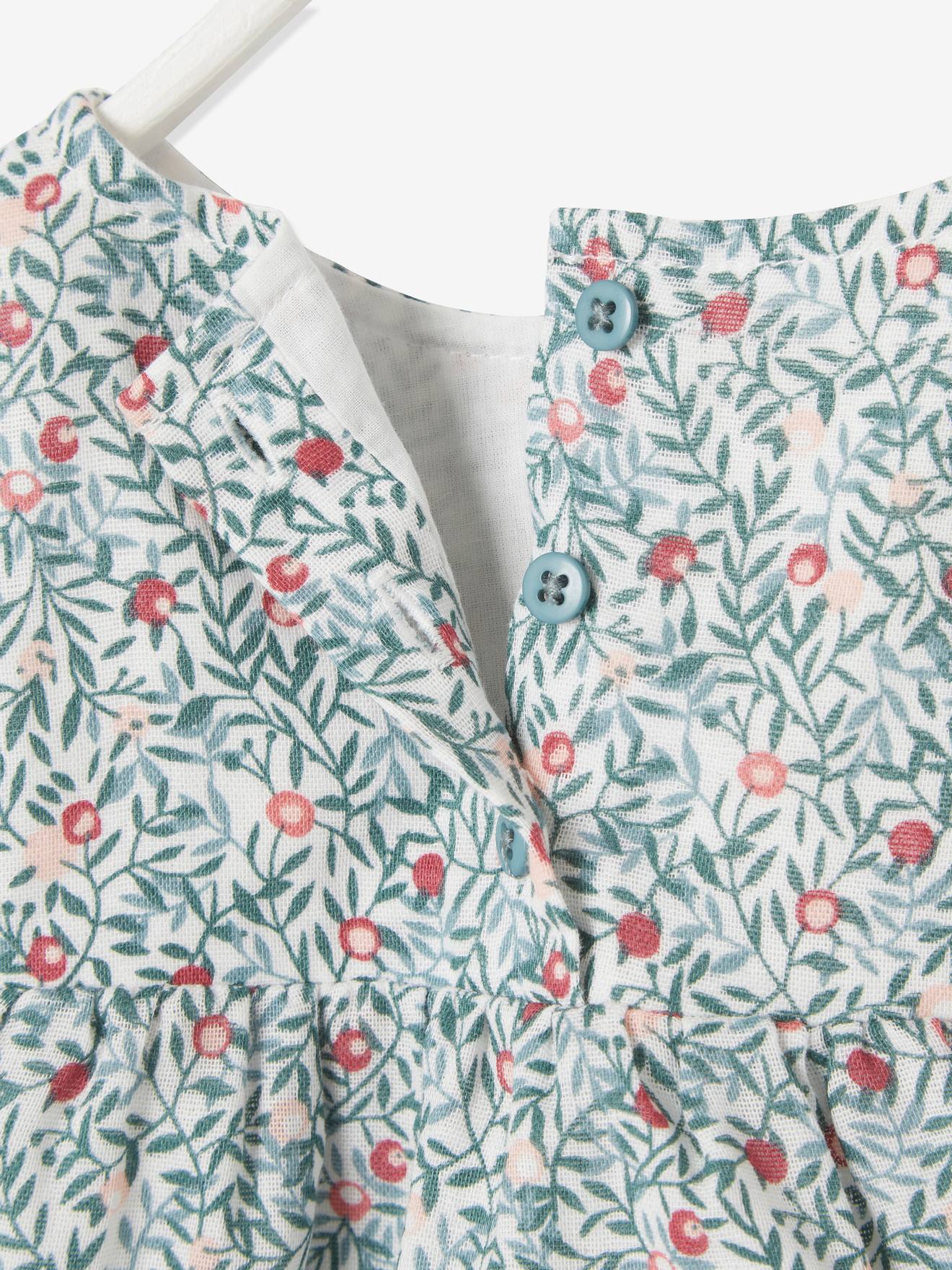 Conjunto de blusa e jardineira de veludo cotelê azul escuro liso para bebê menina.
