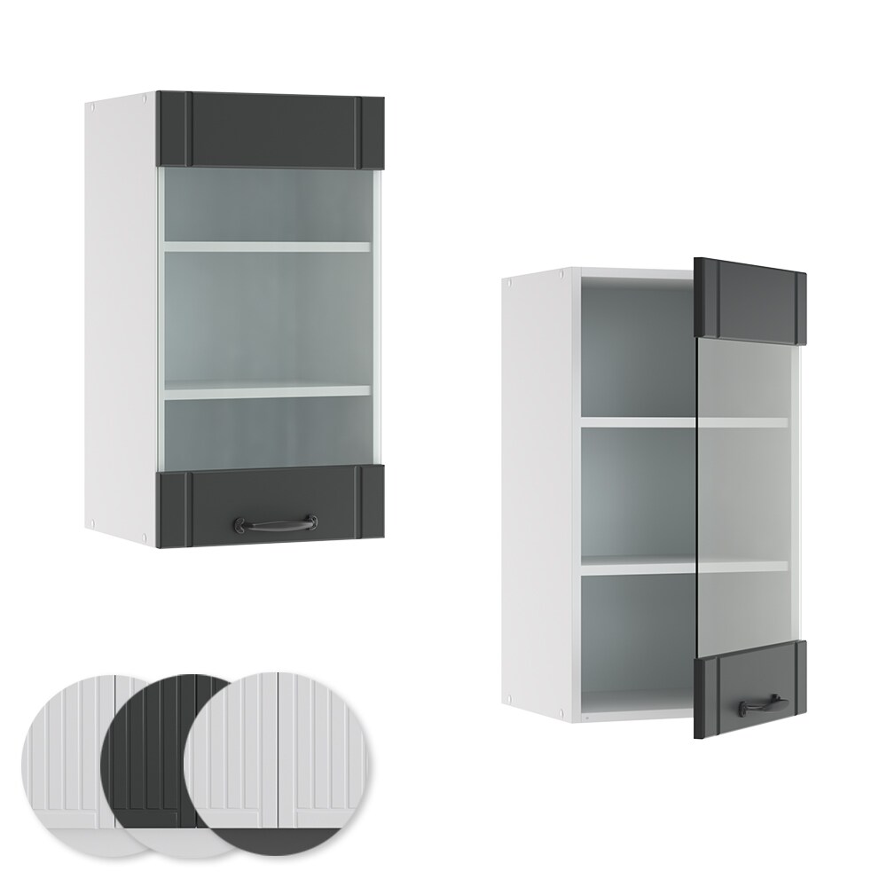 Vicco Hängeglasschrank 40 cm FAME Line Küchenschrank Küchenzeile Landhaus Anthrazit