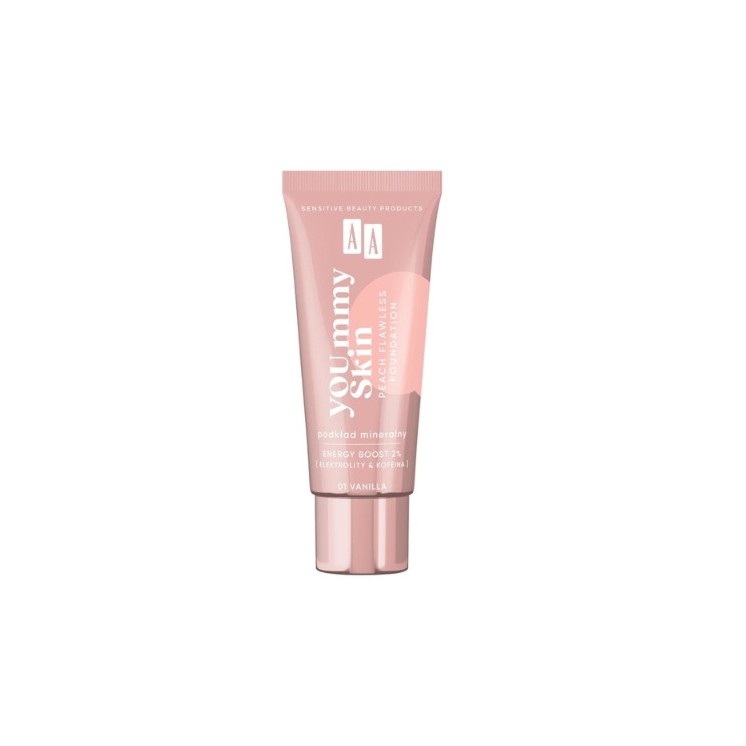 AA Yoummy Skin Peach Flawless mineral Face Foundation /01/ Vanilla 30 ml