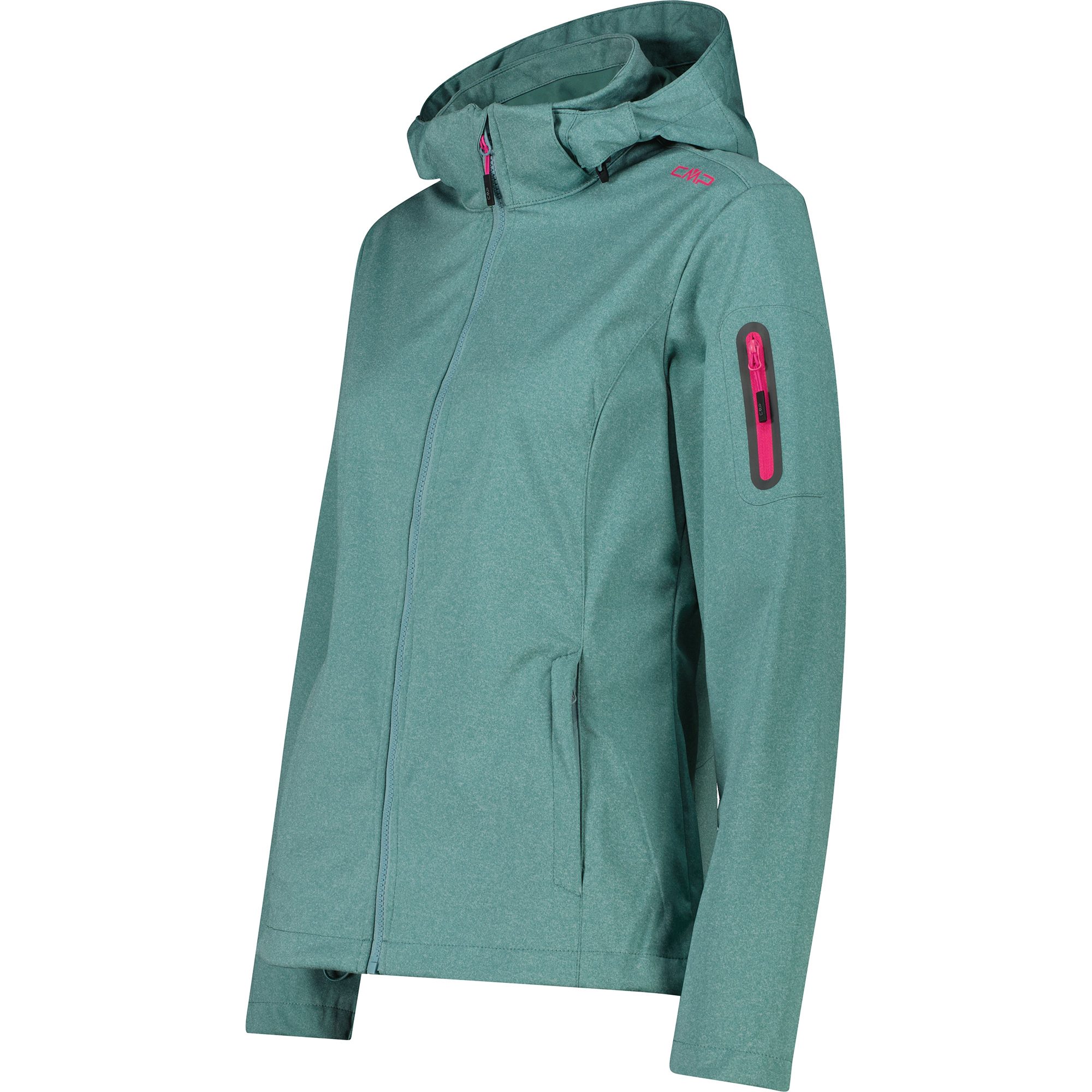 CMP Zip Hood Softshelljacke Damen agave melange