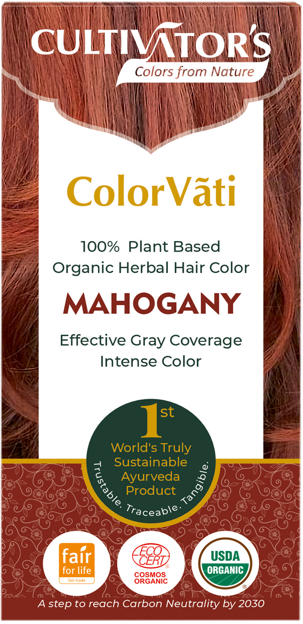 CULTIVATOR'S  ColorVãti Organic Herbal Hair Color - 13 Mahogany, 100 g