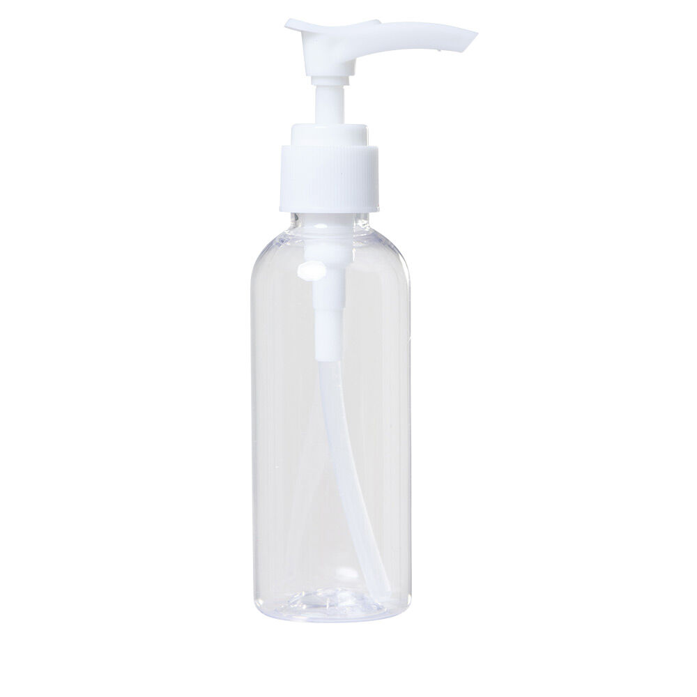 Kit 4 flacons de voyage + trousse en plastique transparent