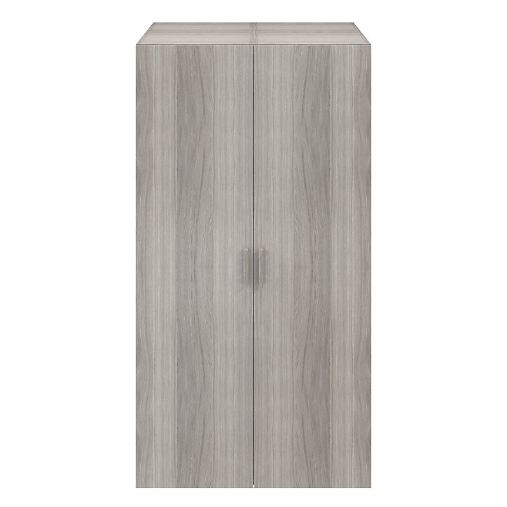 Armoire penderie portes battantes effet chêne grisé avec 6 étagères GoodHome Atomia H. 187,5 x L. 100 x P. 60 cm