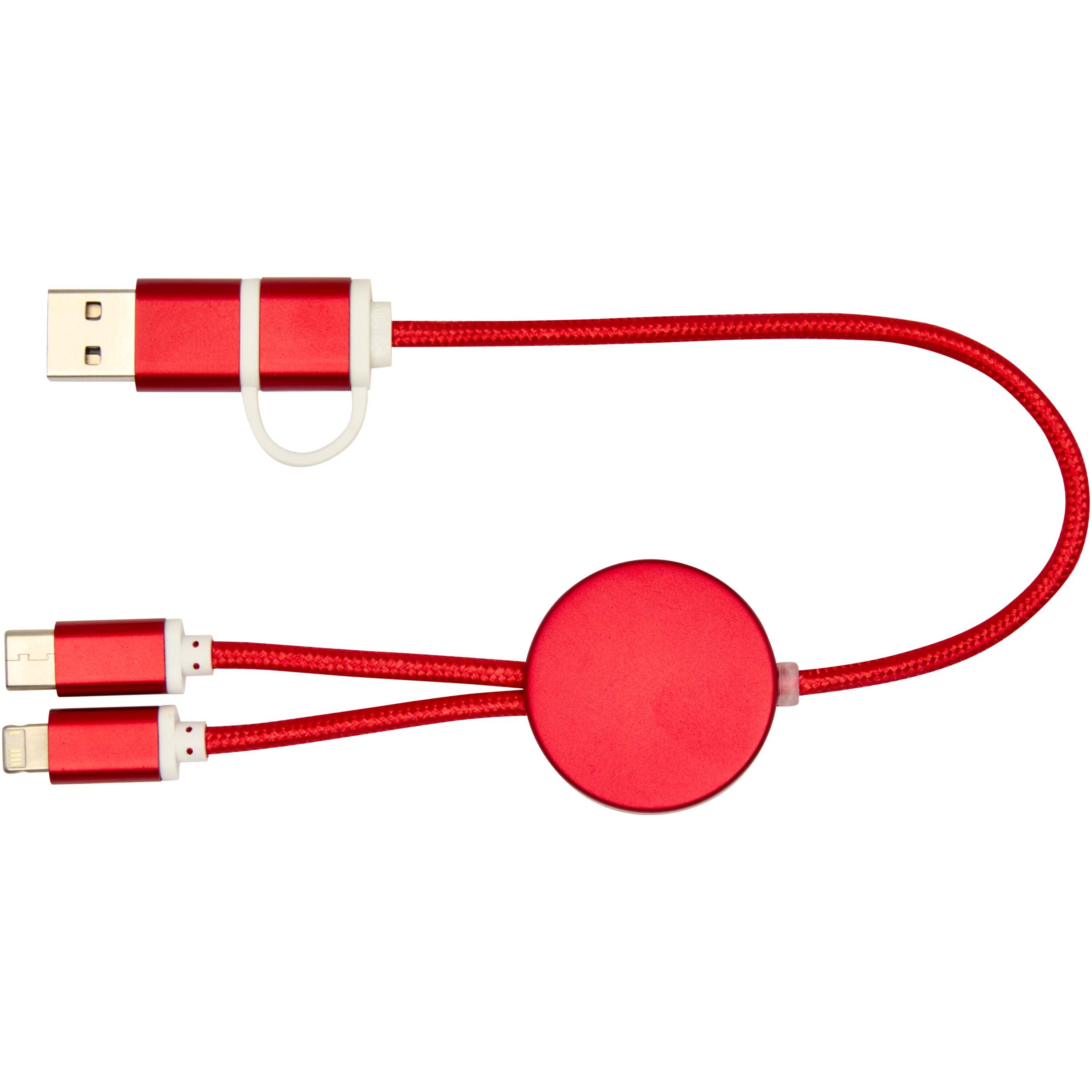 PF Concept 124424 - Câble 5 en 1 Alasia en aluminium et plastique recyclés de 30 cm pour la synchronisation des données et la charge rapide de 27 W