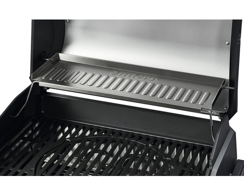 Enders eFlow Pro 2 Turbo Shadow elektrische grill, grafietgrijs, 3 kW, inclusief dekselthermometer, vetopvangbak, grillrooster, zijplank, netsnoer, warmhoudrek