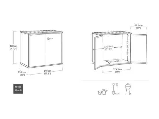 Armoire jardin résine 