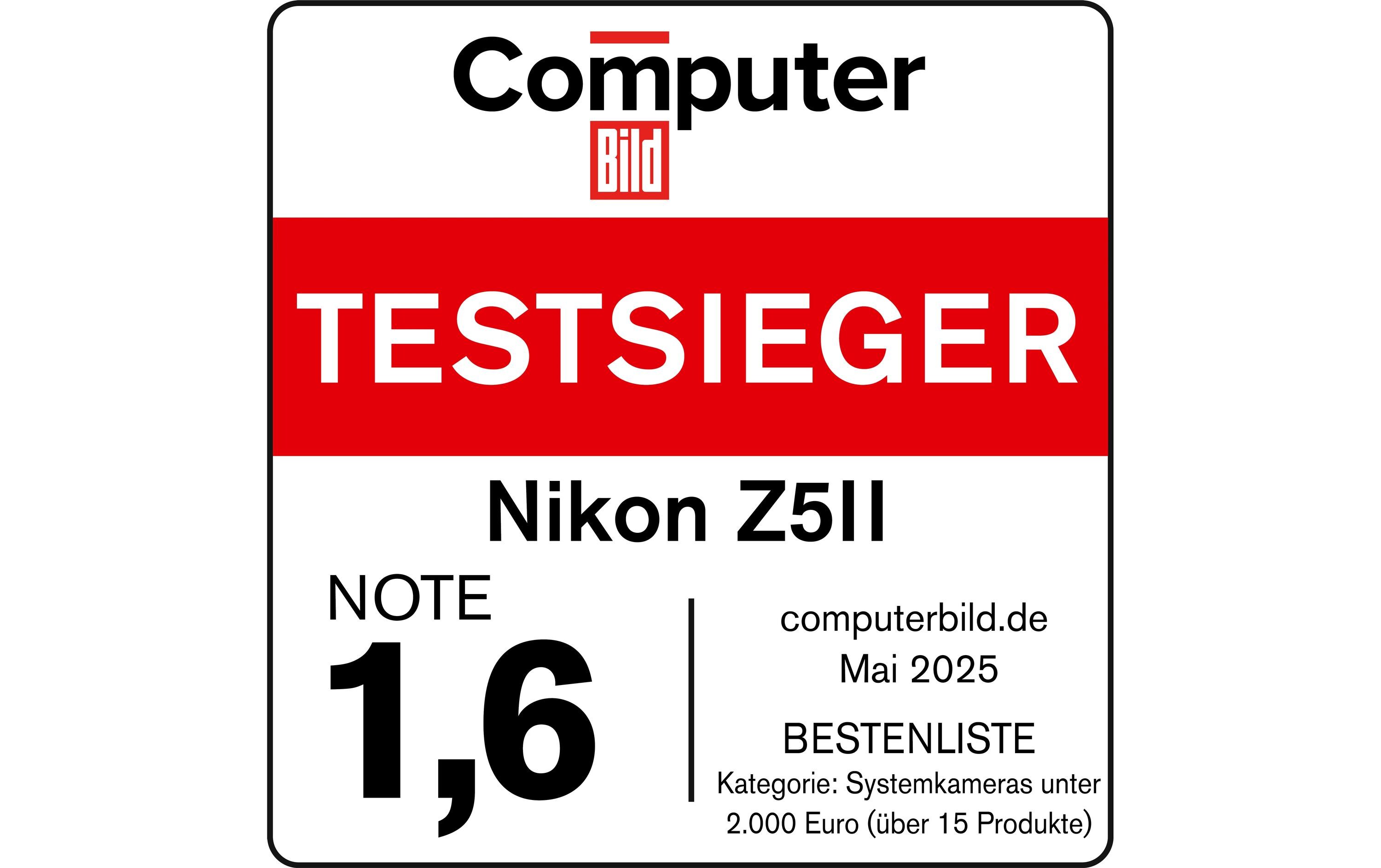Fotokamera Z5II Kit NIKKOR 24-70mm, Akku, Ladegerät<br>Spiegellose Kamera mit beeindruckender Bildqualität bei Fotos und Filmen mit Objektiv, Akku und Ladegerät