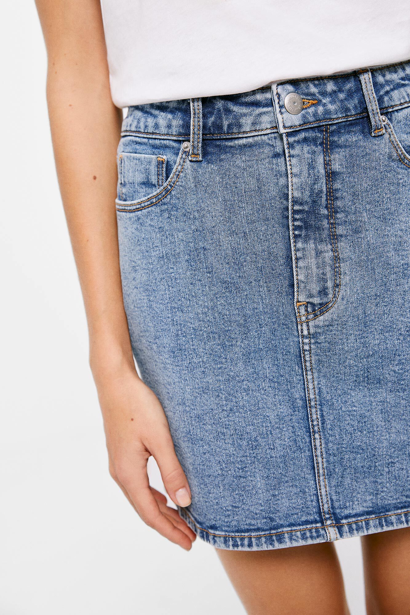 Minissaia jeans - azul médio