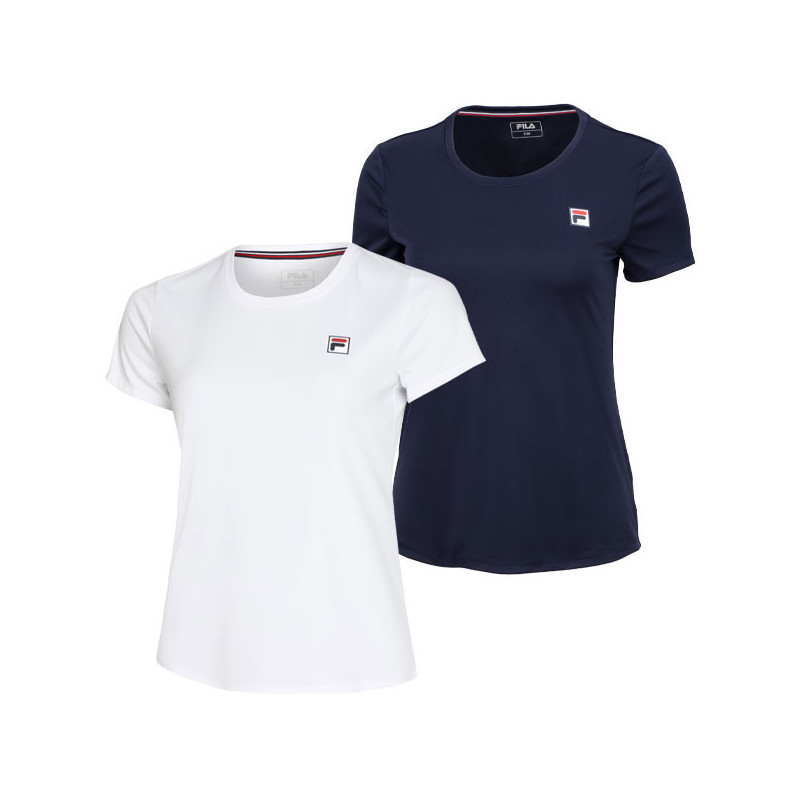 Tee-shirt femme Fila Leonie blanc ou bleu marine