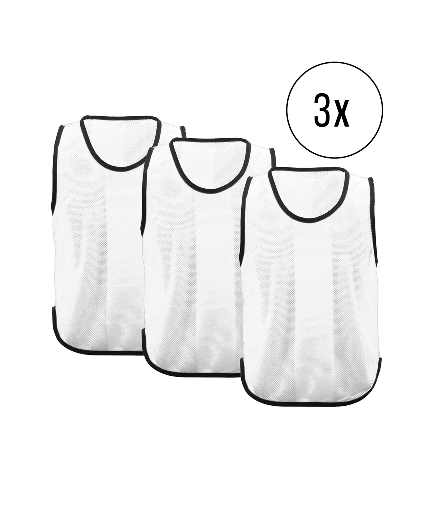 Cawila Trainingsleibchen UNI 3er Set Weiss | Leibchen Fußball