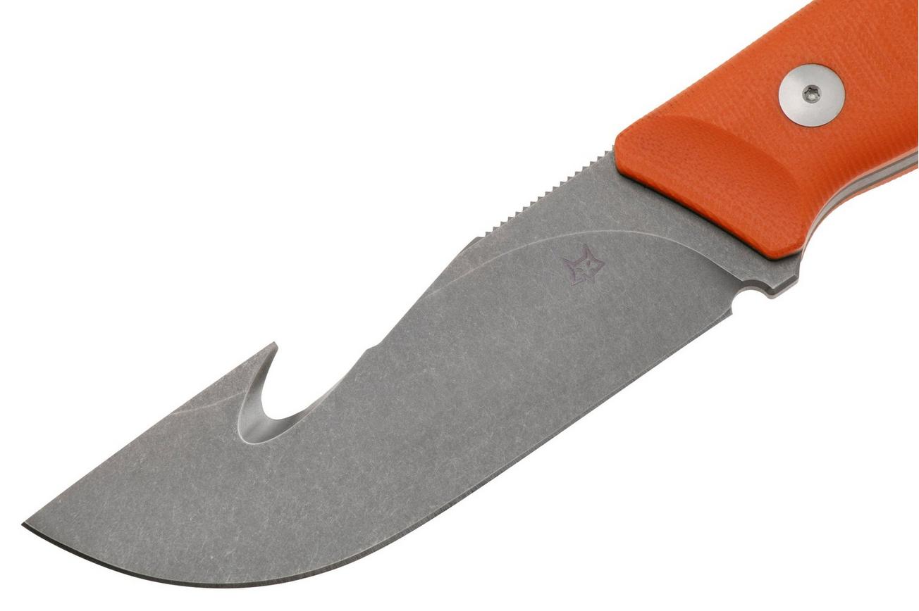 Fox Knives Rifle Ejector FX-663 OR, Orange G10 vaststaand mes, Raven Knives design