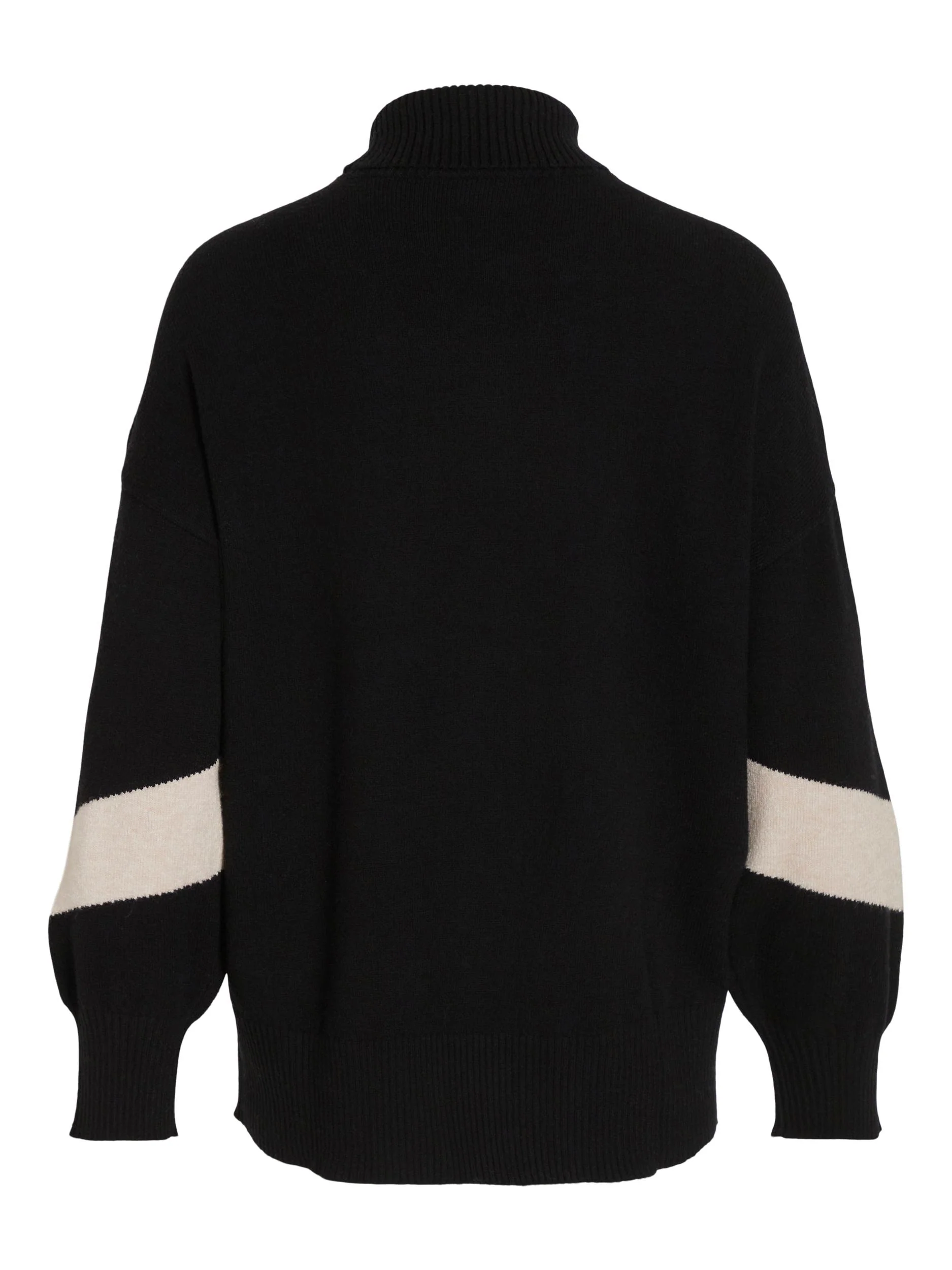 Vila  Viril L/S High Funnel Neck striktrøje - sort