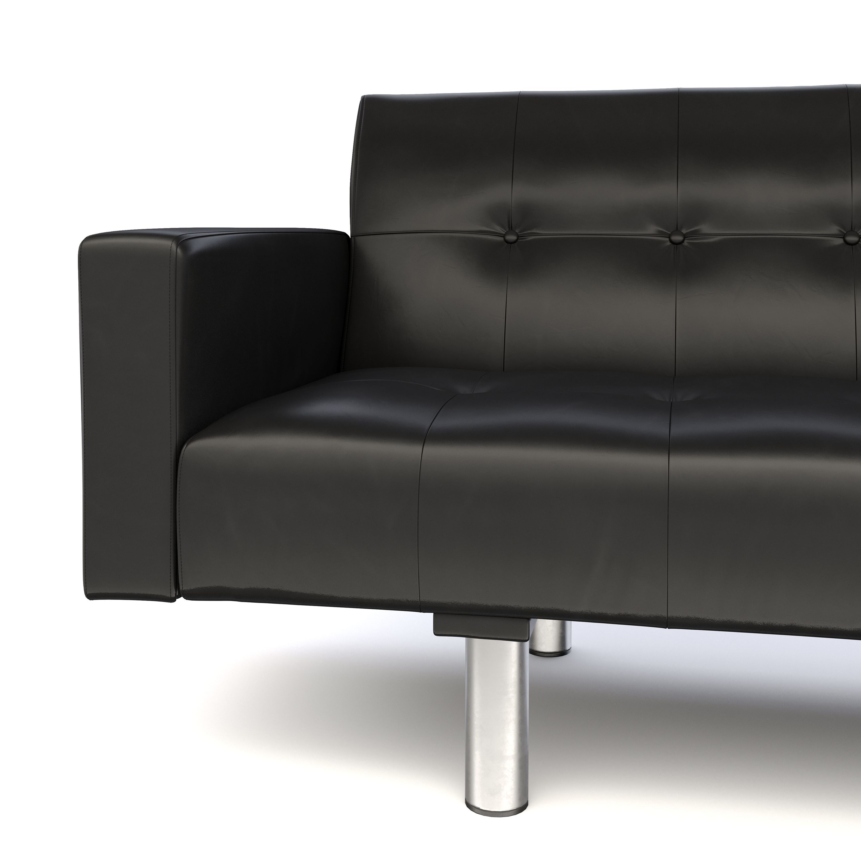 Schlafsofa Leder YALE schwarz