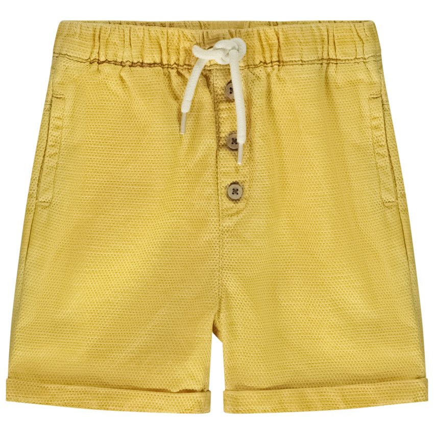 Bermuda effet nid d'abeille pour bébé garçon - Jaune