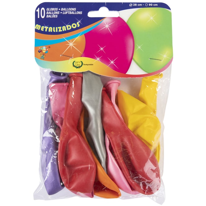 Luftballons - bunt-metallic - 10 Stück