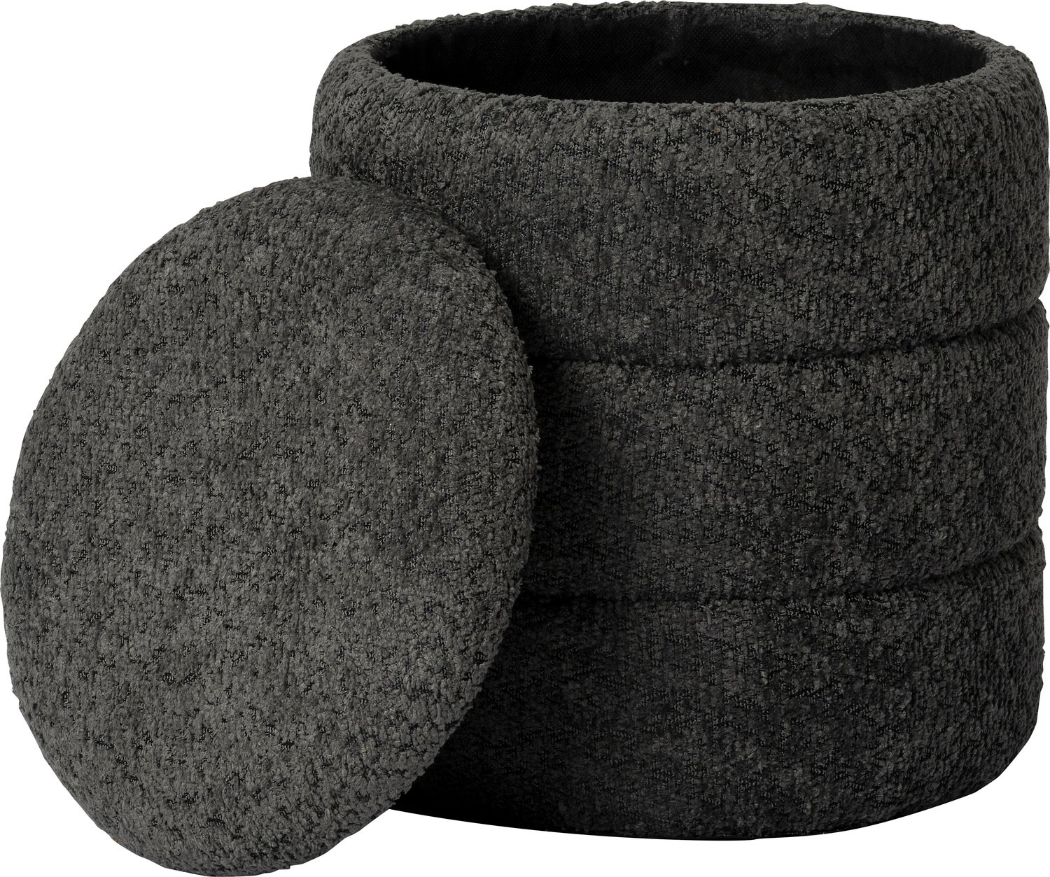 Intratuin poef met opbergruimte Bear grijs D 32 H 35 cm