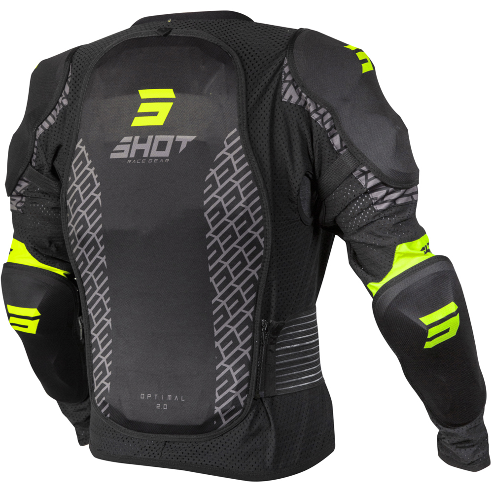 Shot - Gilet de protection enfant Optimal Kid Noir / Jaune fluo