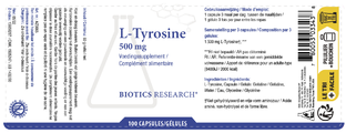 Biotics L-Tyrosine 500mg Capsules 100CP