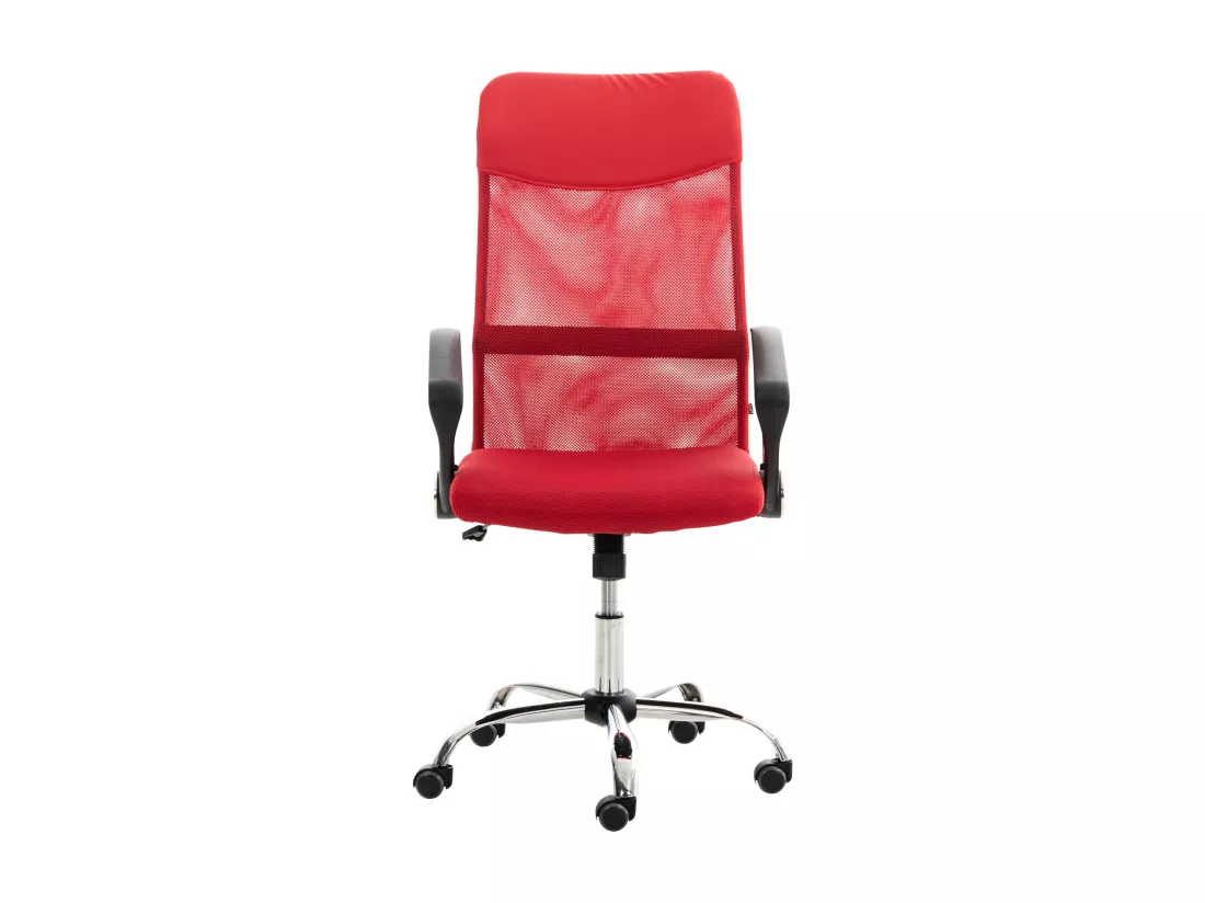 Chaise de bureau - Similicuir & Métal chromé - Rouge - Washington